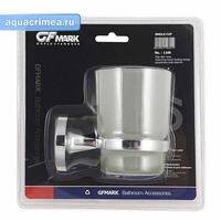 Стакан стеклянный  с креплением к стене с универсальным крепежом ( самоклейка  или дюбель